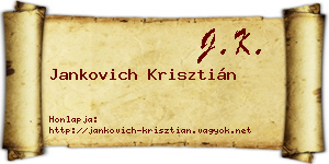 Jankovich Krisztián névjegykártya