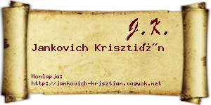 Jankovich Krisztián névjegykártya